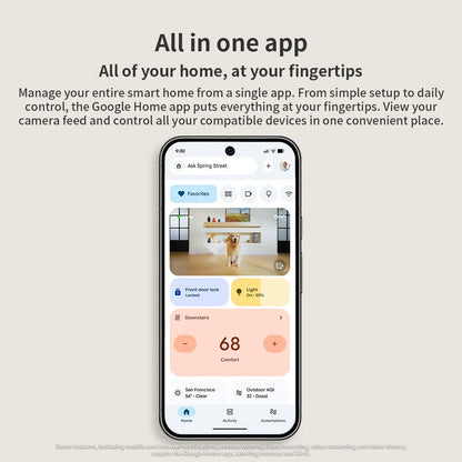 Indoor Camera Wired, 1080P HDR Video, with Google Home and Gemini – Search Video History, Event Descriptions