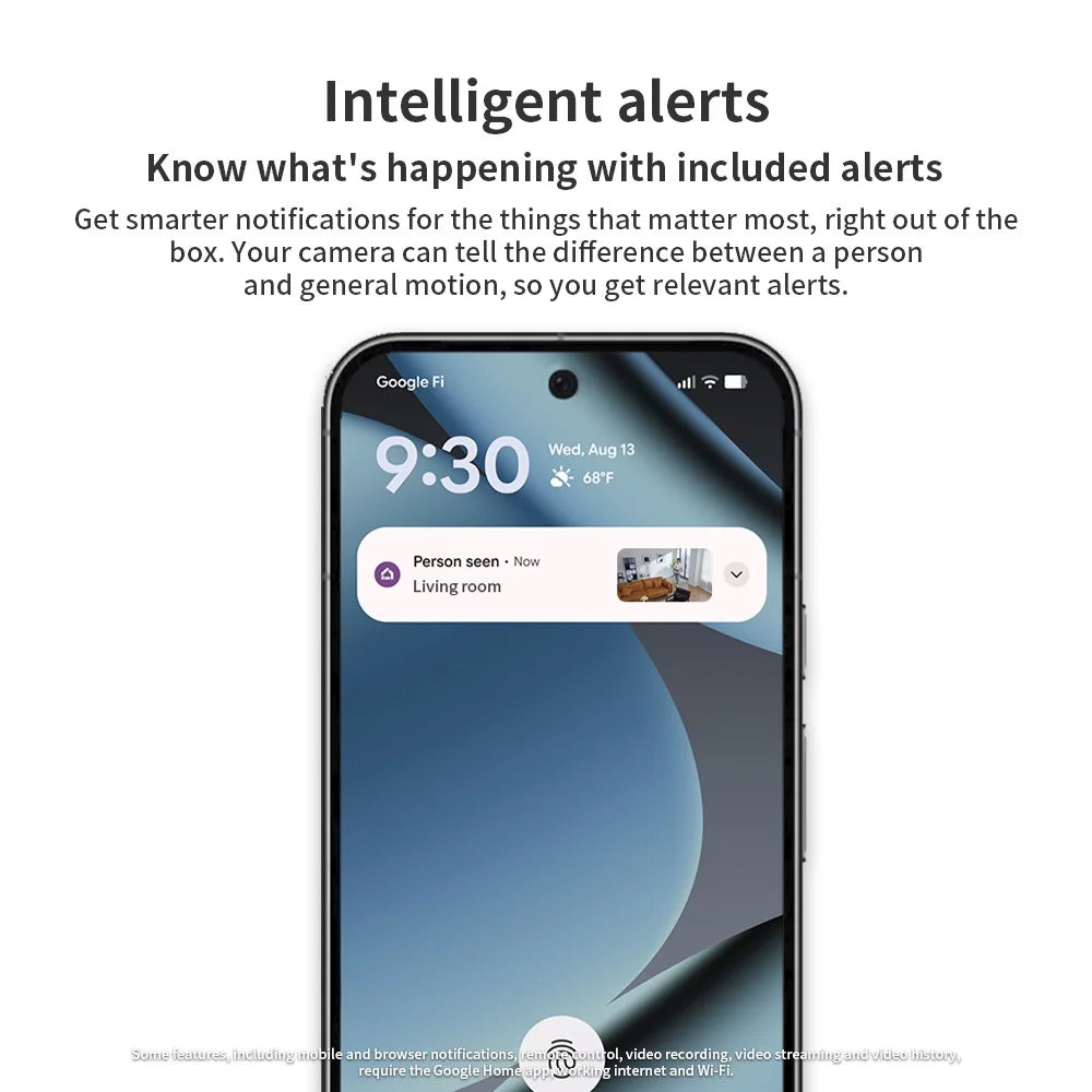 Indoor Camera Wired, 1080P HDR Video, with Google Home and Gemini – Search Video History, Event Descriptions
