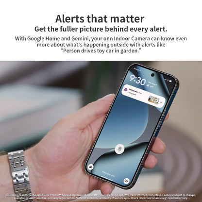 Indoor Camera Wired, 1080P HDR Video, with Google Home and Gemini – Search Video History, Event Descriptions