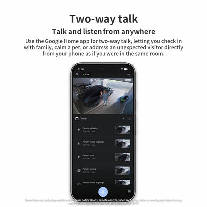 Indoor Camera Wired, 1080P HDR Video, with Google Home and Gemini – Search Video History, Event Descriptions