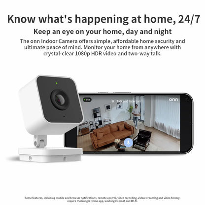 Indoor Camera Wired, 1080P HDR Video, with Google Home and Gemini – Search Video History, Event Descriptions